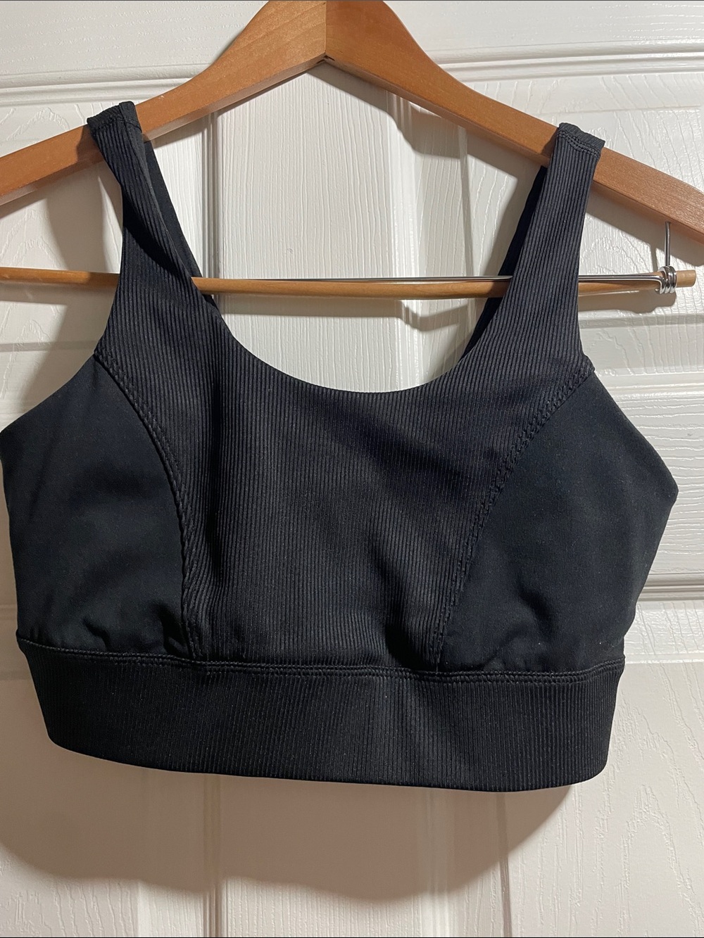 Everyday Black Ribbed Sports Bra